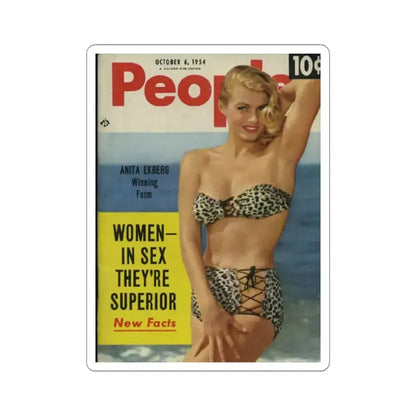 Anita Ekberg #129 - Mag. Cover (Vintage Female Icon) STICKER Vinyl Kiss-Cut Decal 4 Inch White - The Sticker Space
