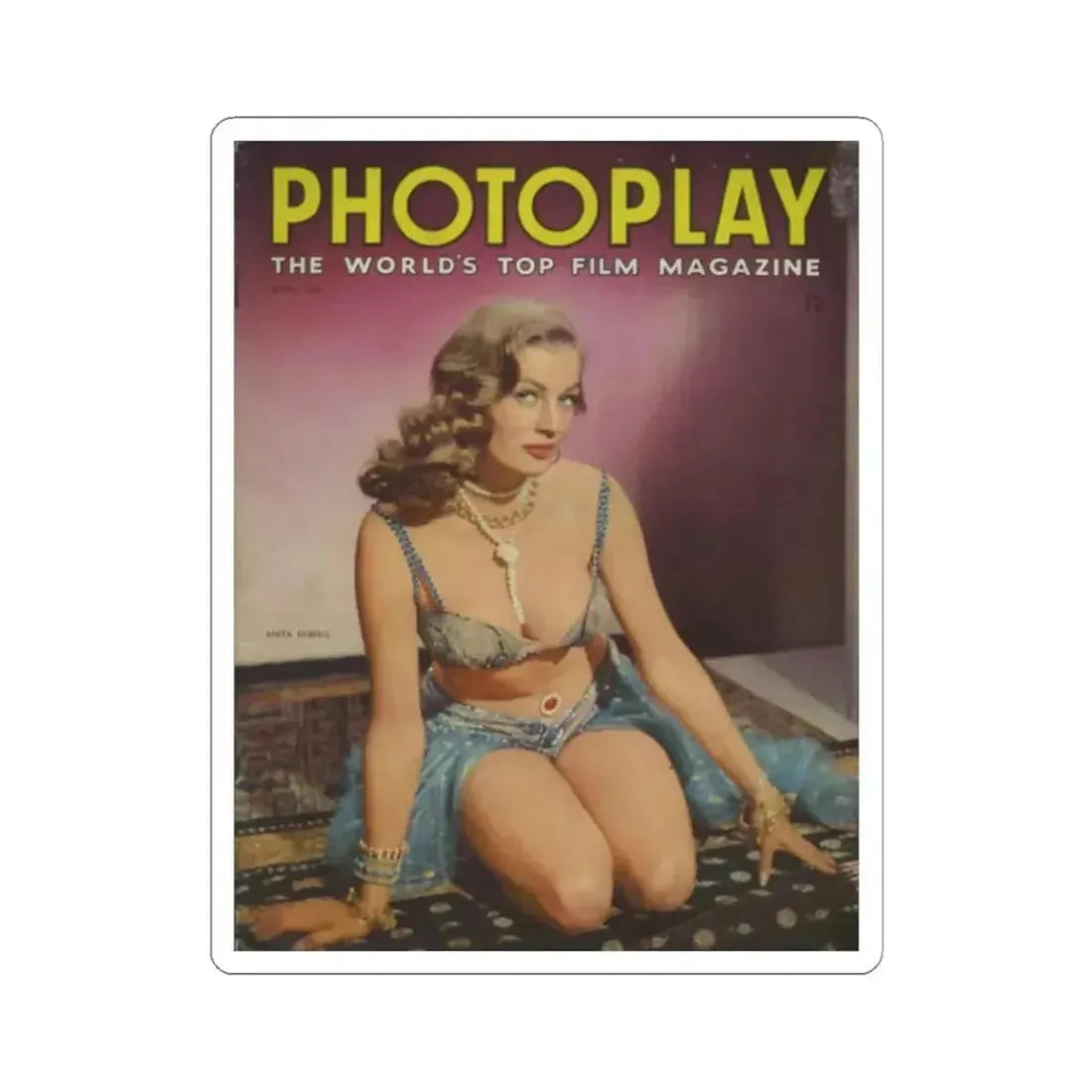 Anita Ekberg #133 - Mag. Cover (Vintage Female Icon) STICKER Vinyl Kiss-Cut Decal 3 Inch White - The Sticker Space