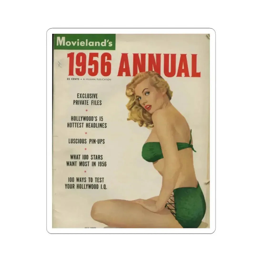 Anita Ekberg #134 - Mag. Cover (Vintage Female Icon) STICKER Vinyl Kiss-Cut Decal 3 Inch White - The Sticker Space