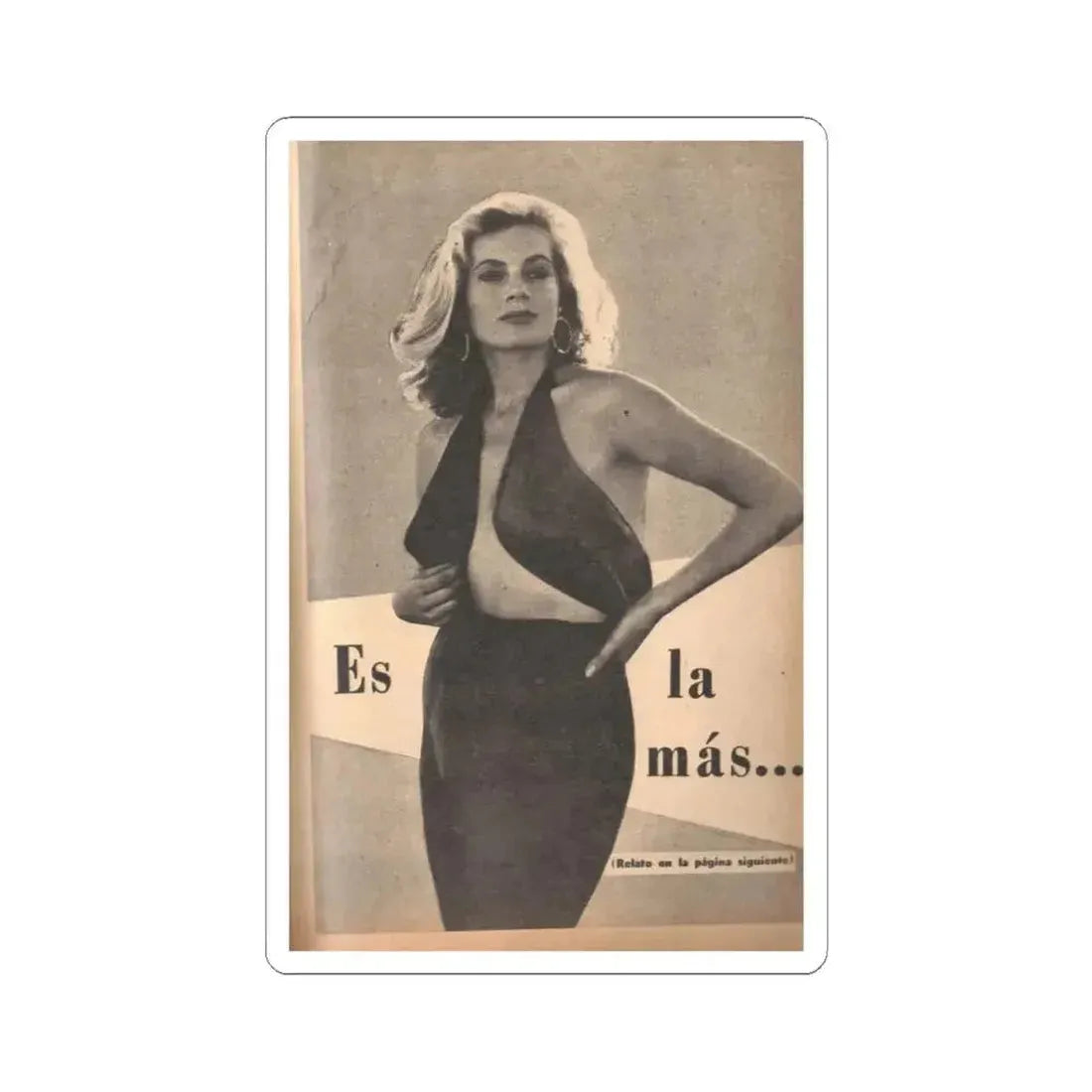 Anita Ekberg #235 - 1 B&W Photo from Foto Mag. '56 - (Vintage Female Icon) STICKER Vinyl Kiss-Cut Decal 4 Inch White - The Sticker Space