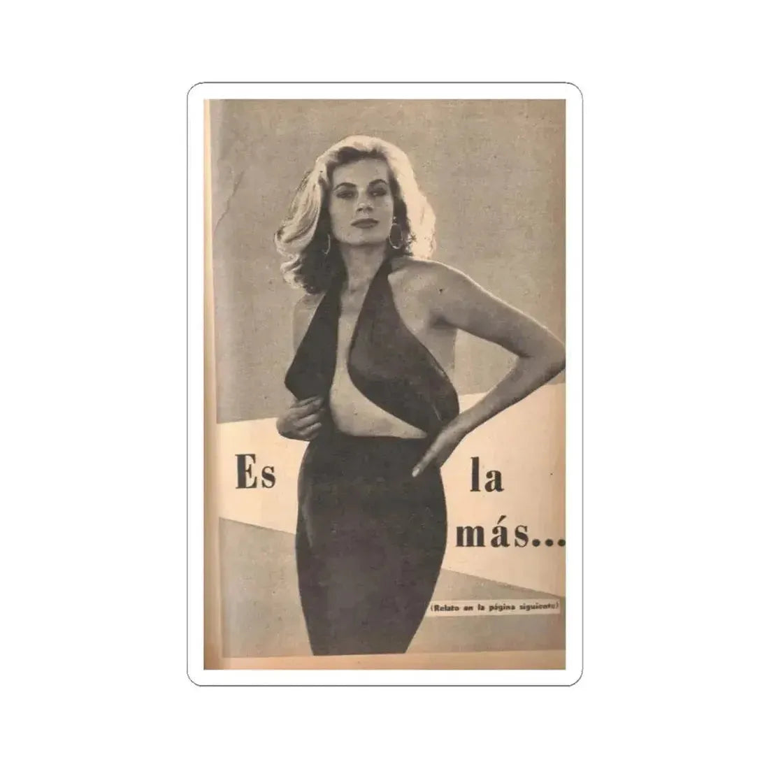 Anita Ekberg #235 - 1 B&W Photo from Foto Mag. '56 - (Vintage Female Icon) STICKER Vinyl Kiss-Cut Decal 6 Inch White - The Sticker Space
