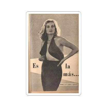 Anita Ekberg #235 - 1 B&W Photo from Foto Mag. '56 - (Vintage Female Icon) STICKER Vinyl Kiss-Cut Decal 6 Inch White - The Sticker Space