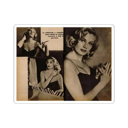 Anita Ekberg #239 - 3 B&W Photo from Foto Mag. '56 (Vintage Female Icon) STICKER Vinyl Kiss-Cut Decal 6 Inch White - The Sticker Space
