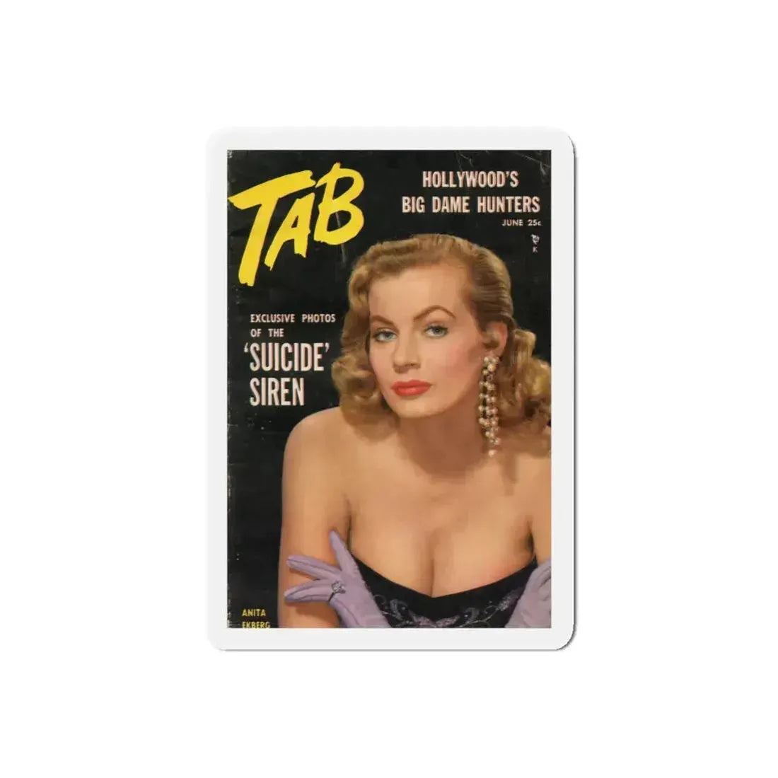 Anita Ekberg #255 - Mag. Cover (Vintage Female Icon) Refrigerator Magnet 6 Inch Die-Cut - The Sticker Space