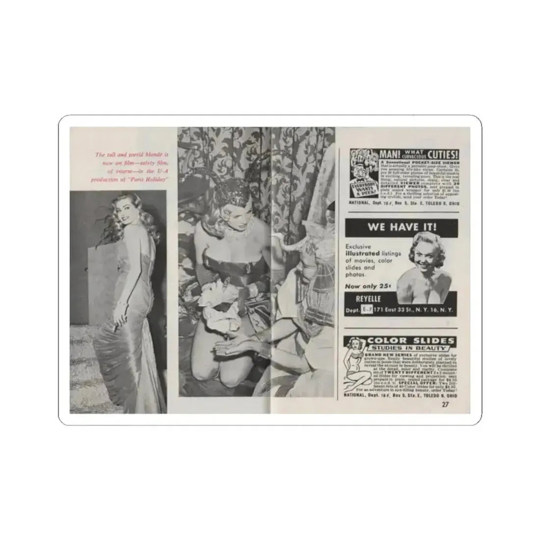 Anita Ekberg #312 - Pose! Pocket Mag. July '58 Photos (Vintage Female Icon) STICKER Vinyl Kiss-Cut Decal 2 Inch White - The Sticker Space