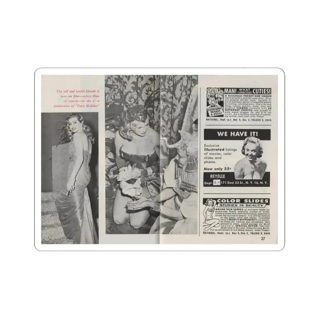 Anita Ekberg #312 - Pose! Pocket Mag. July '58 Photos (Vintage Female Icon) STICKER Vinyl Kiss-Cut Decal 4 Inch White - The Sticker Space