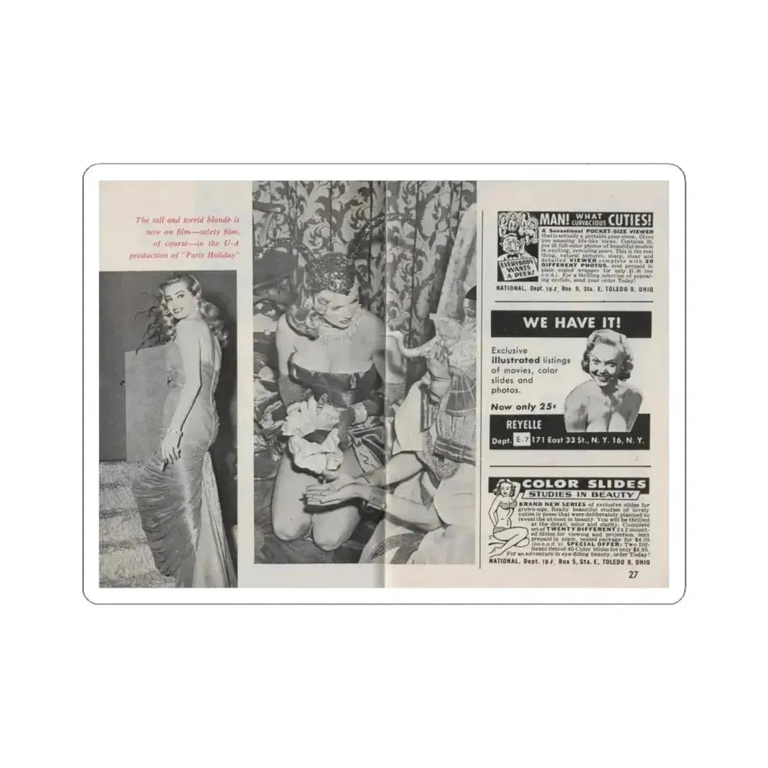Anita Ekberg #312 - Pose! Pocket Mag. July '58 Photos (Vintage Female Icon) STICKER Vinyl Kiss-Cut Decal 6 Inch White - The Sticker Space