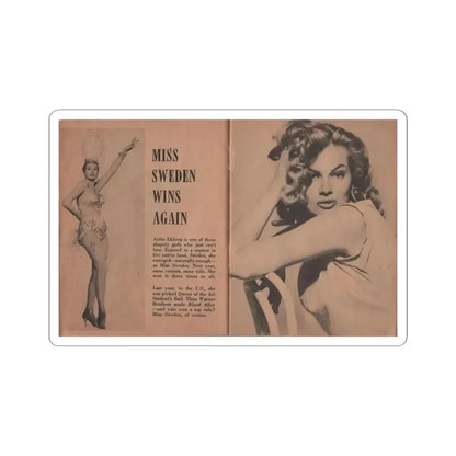 Anita Ekberg #313 - Pocket Pin-Ups Mag. '56 Photos (Vintage Female Icon) STICKER Vinyl Kiss-Cut Decal 4 Inch White - The Sticker Space