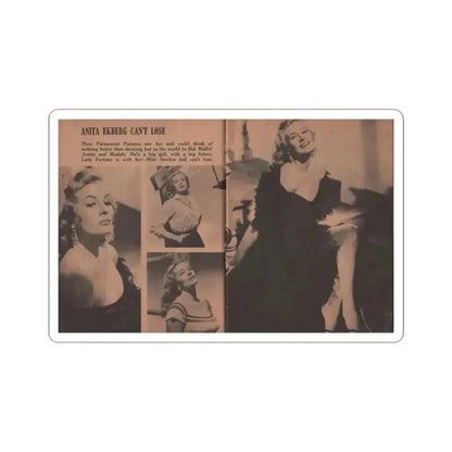 Anita Ekberg #314 - Pocket Pin-Ups Mag. '56 Photos (Vintage Female Icon) STICKER Vinyl Kiss-Cut Decal 6 Inch White - The Sticker Space