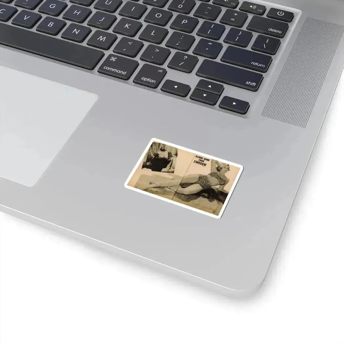 Anita Ekberg #319 - 2 Pages, 1 B&W Photo & 1 B&W Centerfold Photo from Glamorous Models Mag. May '54 (Vintage Female Icon) STICKER Vinyl Kiss-Cut Decal - The Sticker Space