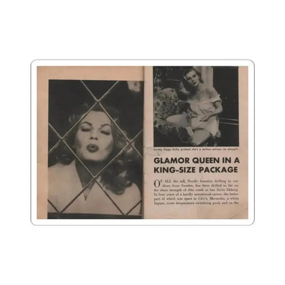 Anita Ekberg #326 - That Girl Anita Pocket Mag. '55 (Vintage Female Icon) STICKER Vinyl Kiss-Cut Decal 4 Inch White - The Sticker Space