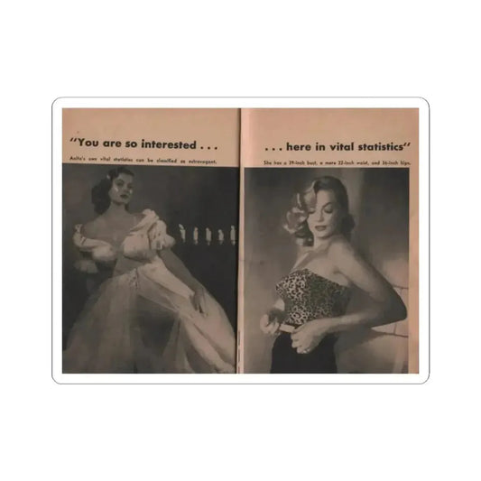 Anita Ekberg #340 - That Girl Anita Pocket Mag. '55 (Vintage Female Icon) STICKER Vinyl Kiss-Cut Decal 2 Inch White - The Sticker Space