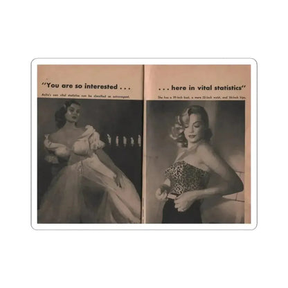 Anita Ekberg #340 - That Girl Anita Pocket Mag. '55 (Vintage Female Icon) STICKER Vinyl Kiss-Cut Decal 3 Inch White - The Sticker Space