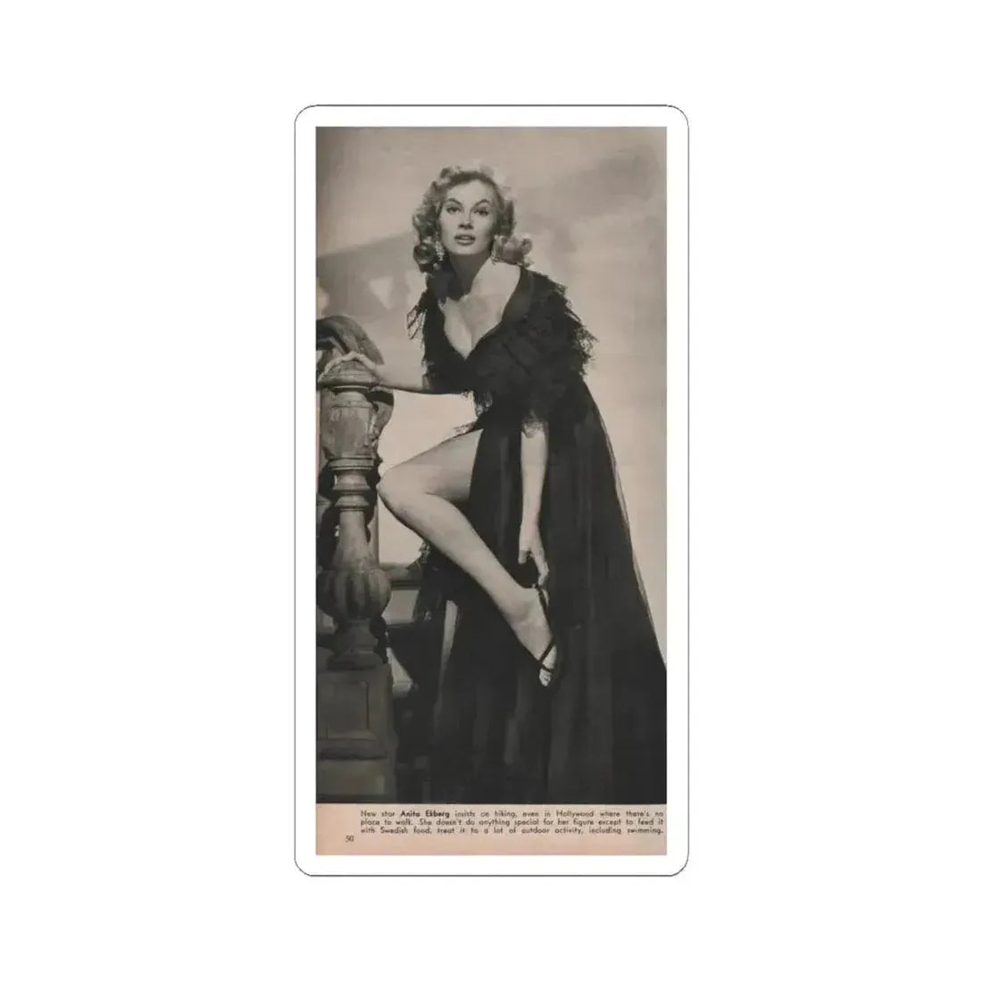 Anita Ekberg #352 - Modern Screen Mag. July '55 (Vintage Female Icon) STICKER Vinyl Kiss-Cut Decal 4 Inch White - The Sticker Space