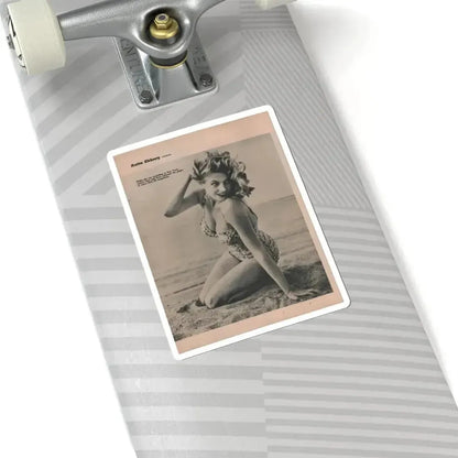 Anita Ekberg #397 - Fabulous Females Mag. Issue #1 '55 - 1 B&W Photo & Caption (Vintage Female Icon) STICKER Vinyl Kiss-Cut Decal - The Sticker Space