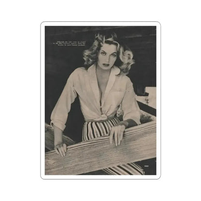 Anita Ekberg #398 - Fabulous Females Mag. Issue #1 '55 - 1 B&W Photo & Caption (Vintage Female Icon) STICKER Vinyl Kiss-Cut Decal 4 Inch White - The Sticker Space