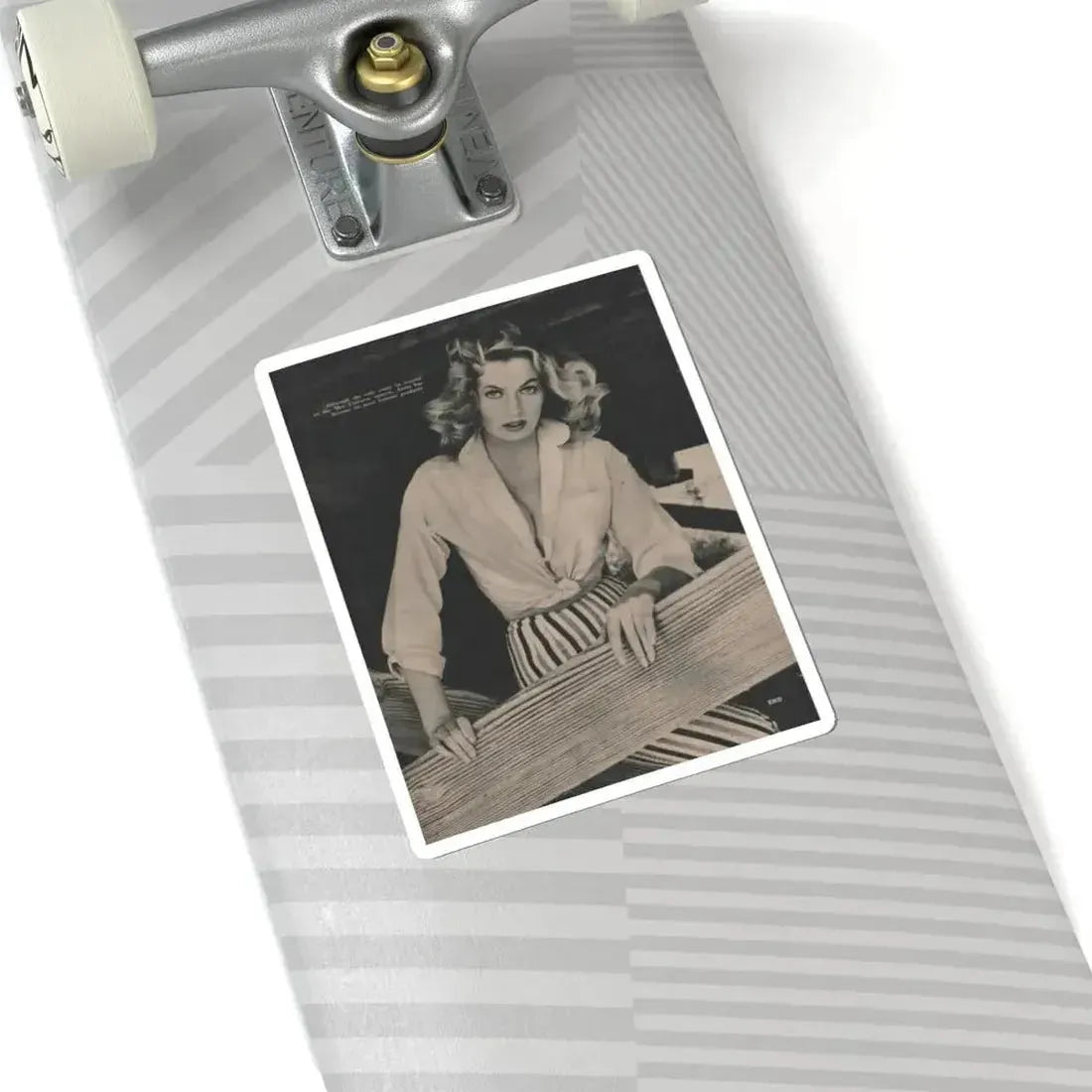 Anita Ekberg #398 - Fabulous Females Mag. Issue #1 '55 - 1 B&W Photo & Caption (Vintage Female Icon) STICKER Vinyl Kiss-Cut Decal - The Sticker Space