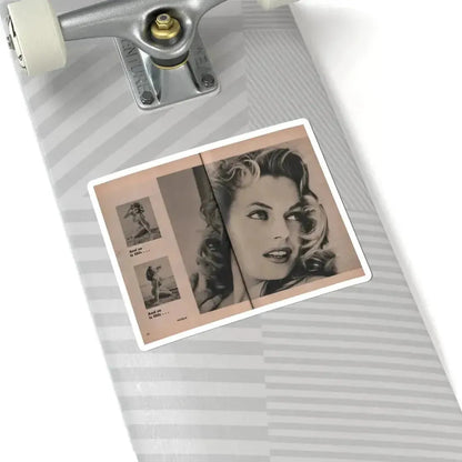 Anita Ekberg #403 - PHOTO Digest Mag. Nov. '55 - 2 Pages, 3 B&W Pics (Vintage Female Icon) STICKER Vinyl Kiss-Cut Decal - The Sticker Space