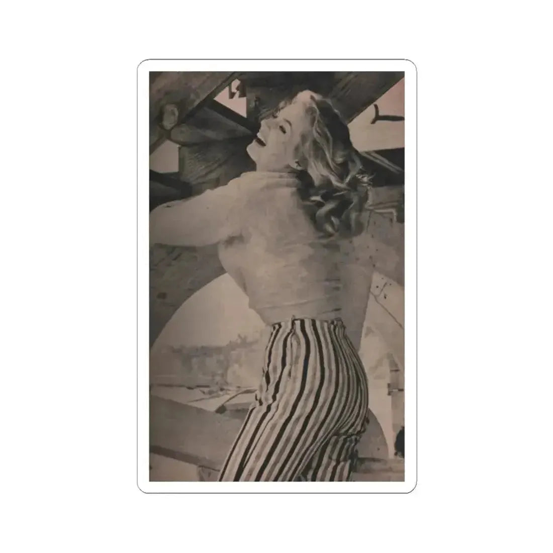Anita Ekberg #407 - PHOTO Digest Mag. Nov. '55 - 1 Page, 1 B&W Pic (Vintage Female Icon) STICKER Vinyl Kiss-Cut Decal 2 Inch White - The Sticker Space