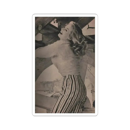 Anita Ekberg #407 - PHOTO Digest Mag. Nov. '55 - 1 Page, 1 B&W Pic (Vintage Female Icon) STICKER Vinyl Kiss-Cut Decal 6 Inch White - The Sticker Space