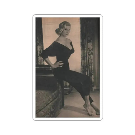 Anita Ekberg #410 - EYE Digest Mag. Nov. '53 - 1 Page & 1 B&W Photo (Vintage Female Icon) STICKER Vinyl Kiss-Cut Decal 2 Inch White - The Sticker Space