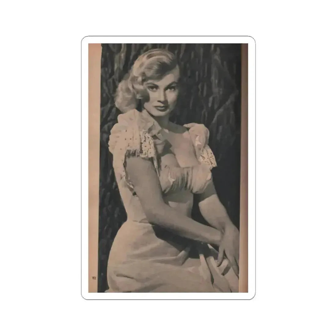 Anita Ekberg #412 - EYE Digest Mag. Nov. '53 - 1 Page & 1 B&W Photo (Vintage Female Icon) STICKER Vinyl Kiss-Cut Decal 2 Inch White - The Sticker Space