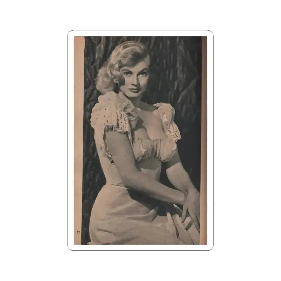 Anita Ekberg #412 - EYE Digest Mag. Nov. '53 - 1 Page & 1 B&W Photo (Vintage Female Icon) STICKER Vinyl Kiss-Cut Decal 4 Inch White - The Sticker Space