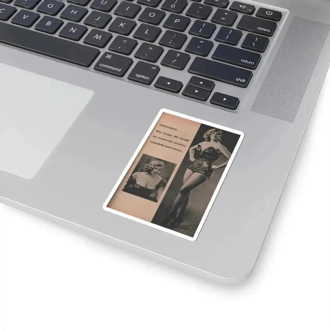 Anita Ekberg #415 - EYE Digest Mag. Nov. '53 - 1 Page, 2 B&W Pics & Caption (Vintage Female Icon) STICKER Vinyl Kiss-Cut Decal - The Sticker Space