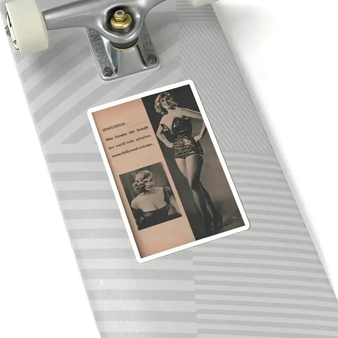 Anita Ekberg #415 - EYE Digest Mag. Nov. '53 - 1 Page, 2 B&W Pics & Caption (Vintage Female Icon) STICKER Vinyl Kiss-Cut Decal - The Sticker Space