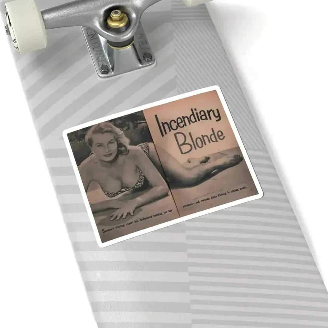 Anita Ekberg #418 - EYE Digest Mag. Jan. '54 - 2 Pages & B&W Centerfold (Vintage Female Icon) STICKER Vinyl Kiss-Cut Decal - The Sticker Space