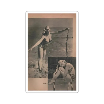 Anita Ekberg #420 - EYE Digest Mag. Jan. '54 - 1 Pages & 2 B&W Photos (Vintage Female Icon) STICKER Vinyl Kiss-Cut Decal 3 Inch White - The Sticker Space
