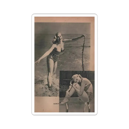 Anita Ekberg #420 - EYE Digest Mag. Jan. '54 - 1 Pages & 2 B&W Photos (Vintage Female Icon) STICKER Vinyl Kiss-Cut Decal 6 Inch White - The Sticker Space