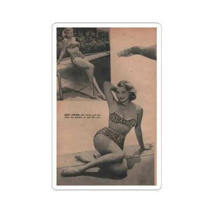 Anita Ekberg #421 - EYE Digest Mag. Jan. '54 - 1 Pages & 2 B&W Photos (Vintage Female Icon) STICKER Vinyl Kiss-Cut Decal 2 Inch White - The Sticker Space