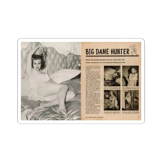 Anita Ekberg #425 - 1 Large B&W Photp & 4 Small B&W Photos & Article from Earl Wilson's Showgirls Mag. '56 (Vintage Female Icon) STICKER Vinyl Kiss-Cut Decal 2 Inch White - The Sticker Space