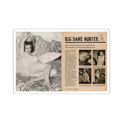 Anita Ekberg #425 - 1 Large B&W Photp & 4 Small B&W Photos & Article from Earl Wilson's Showgirls Mag. '56 (Vintage Female Icon) STICKER Vinyl Kiss-Cut Decal 3 Inch White - The Sticker Space