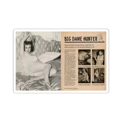 Anita Ekberg #425 - 1 Large B&W Photp & 4 Small B&W Photos & Article from Earl Wilson's Showgirls Mag. '56 (Vintage Female Icon) STICKER Vinyl Kiss-Cut Decal 6 Inch White - The Sticker Space