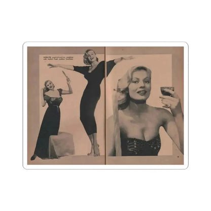 Anita Ekberg #431 - PHOTO Digest Mag. May '54 - 2 Pages & 3 B&W Photos (Vintage Female Icon) STICKER Vinyl Kiss-Cut Decal 2 Inch White - The Sticker Space