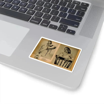 Anita Ekberg #443 - Bachelor Pin-Ups Issue #01 Mag. '57 - 2 Pages, 3 B&W Photos, Caption & Brief Article (Vintage Female Icon) STICKER Vinyl Kiss-Cut Decal - The Sticker Space