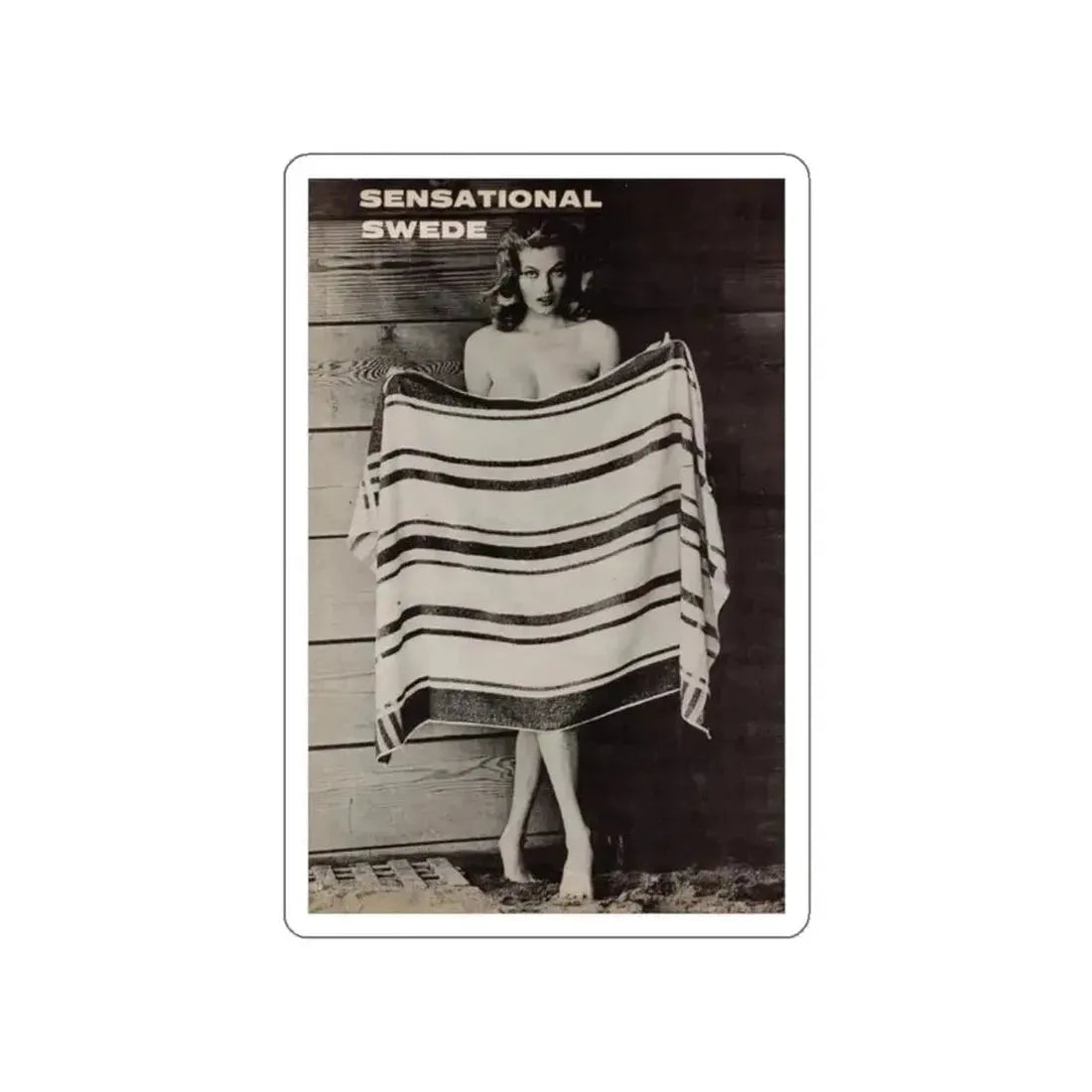 Anita Ekberg #446 - 1 Page, 1 B&W Photo & Headline  from After Hours Vol. 1, No. 4 '57 Mag. (Vintage Female Icon) STICKER Vinyl Die-Cut Decal - The Sticker Space