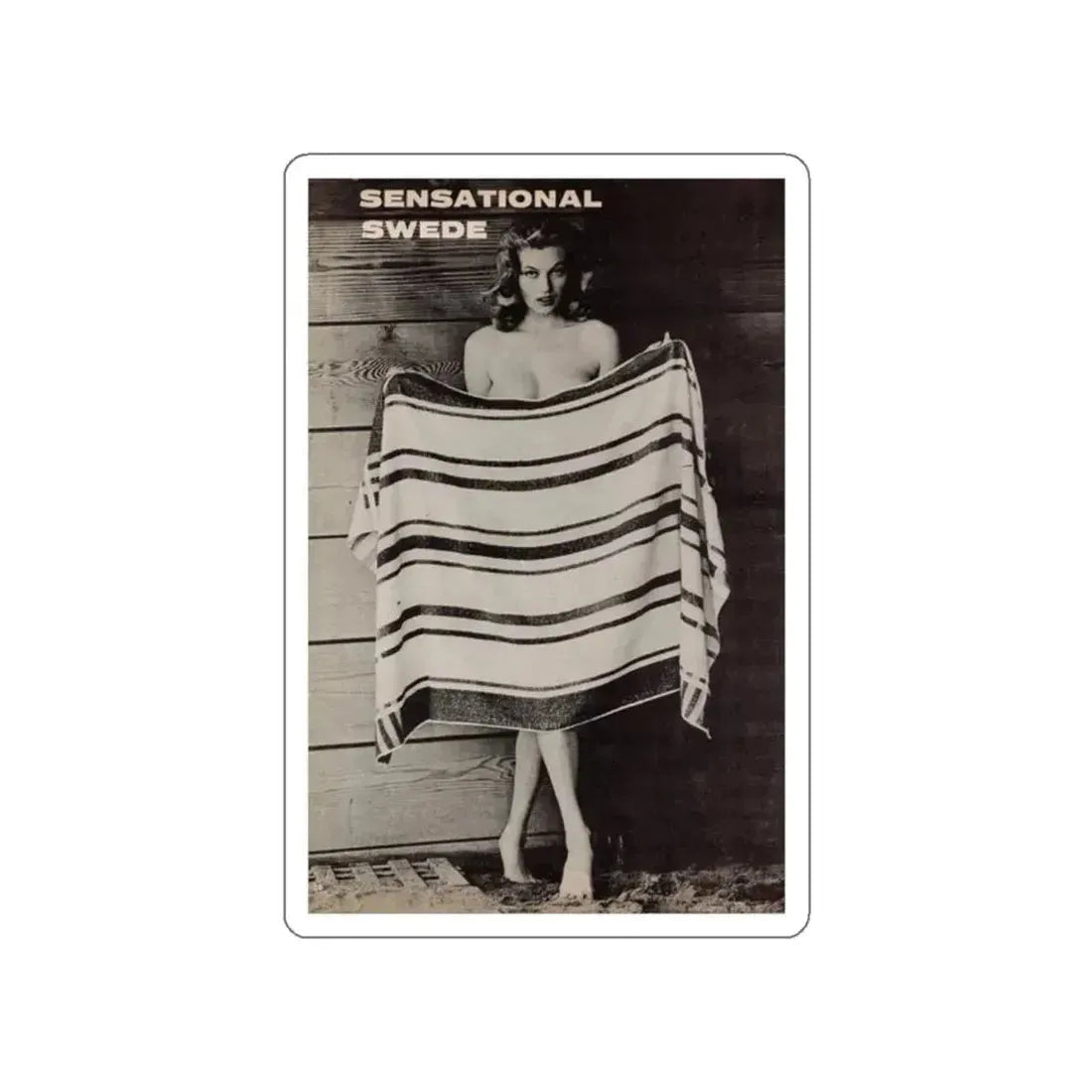 Anita Ekberg #446 - 1 Page, 1 B&W Photo & Headline  from After Hours Vol. 1, No. 4 '57 Mag. (Vintage Female Icon) STICKER Vinyl Die-Cut Decal White Die-Cut 2 Inch - The Sticker Space