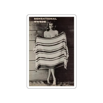 Anita Ekberg #446 - 1 Page, 1 B&W Photo & Headline  from After Hours Vol. 1, No. 4 '57 Mag. (Vintage Female Icon) STICKER Vinyl Die-Cut Decal White Die-Cut 2 Inch - The Sticker Space