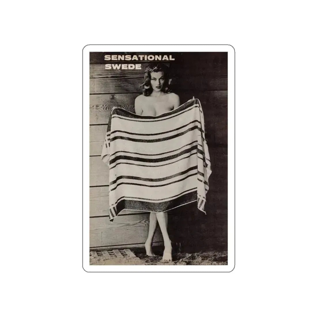 Anita Ekberg #446 - 1 Page, 1 B&W Photo & Headline  from After Hours Vol. 1, No. 4 '57 Mag. (Vintage Female Icon) STICKER Vinyl Die-Cut Decal White Die-Cut 3 Inch - The Sticker Space