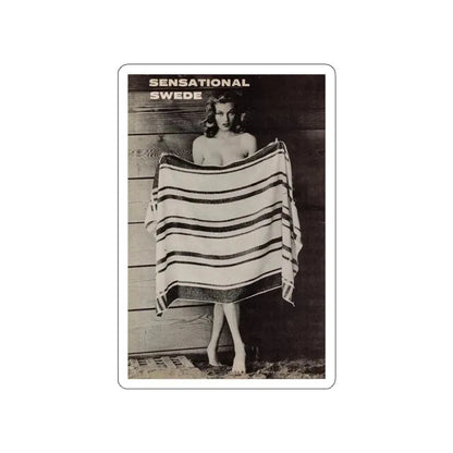 Anita Ekberg #446 - 1 Page, 1 B&W Photo & Headline  from After Hours Vol. 1, No. 4 '57 Mag. (Vintage Female Icon) STICKER Vinyl Die-Cut Decal White Die-Cut 4 Inch - The Sticker Space