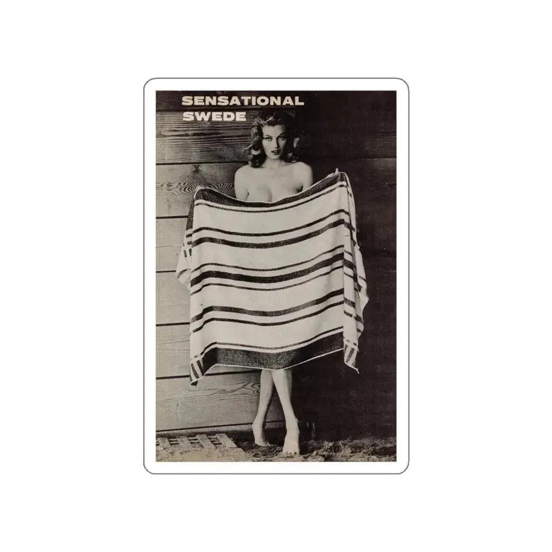 Anita Ekberg #446 - 1 Page, 1 B&W Photo & Headline  from After Hours Vol. 1, No. 4 '57 Mag. (Vintage Female Icon) STICKER Vinyl Die-Cut Decal White Die-Cut 6 Inch - The Sticker Space