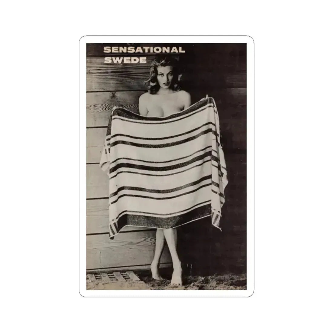 Anita Ekberg #446 - 1 Page, 1 B&W Photo & Headline  from After Hours Vol. 1, No. 4 '57 Mag. (Vintage Female Icon) STICKER Vinyl Kiss-Cut Decal 2 Inch White - The Sticker Space