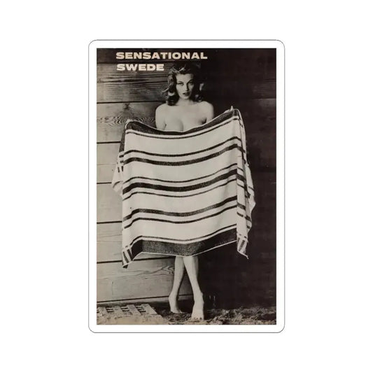 Anita Ekberg #446 - 1 Page, 1 B&W Photo & Headline  from After Hours Vol. 1, No. 4 '57 Mag. (Vintage Female Icon) STICKER Vinyl Kiss-Cut Decal 2 Inch White - The Sticker Space