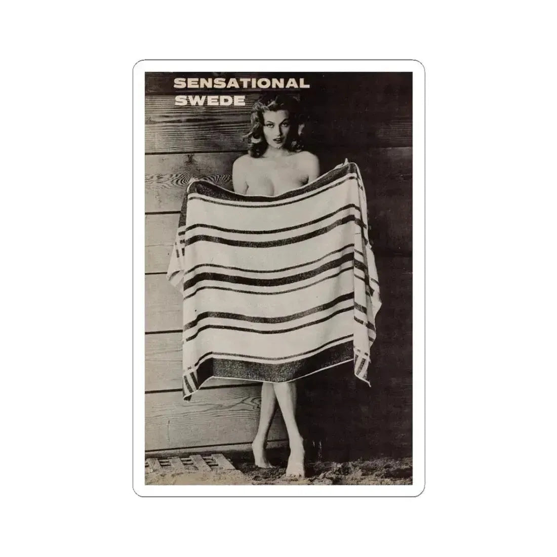 Anita Ekberg #446 - 1 Page, 1 B&W Photo & Headline  from After Hours Vol. 1, No. 4 '57 Mag. (Vintage Female Icon) STICKER Vinyl Kiss-Cut Decal 3 Inch White - The Sticker Space