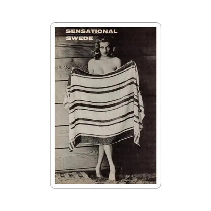 Anita Ekberg #446 - 1 Page, 1 B&W Photo & Headline  from After Hours Vol. 1, No. 4 '57 Mag. (Vintage Female Icon) STICKER Vinyl Kiss-Cut Decal 3 Inch White - The Sticker Space