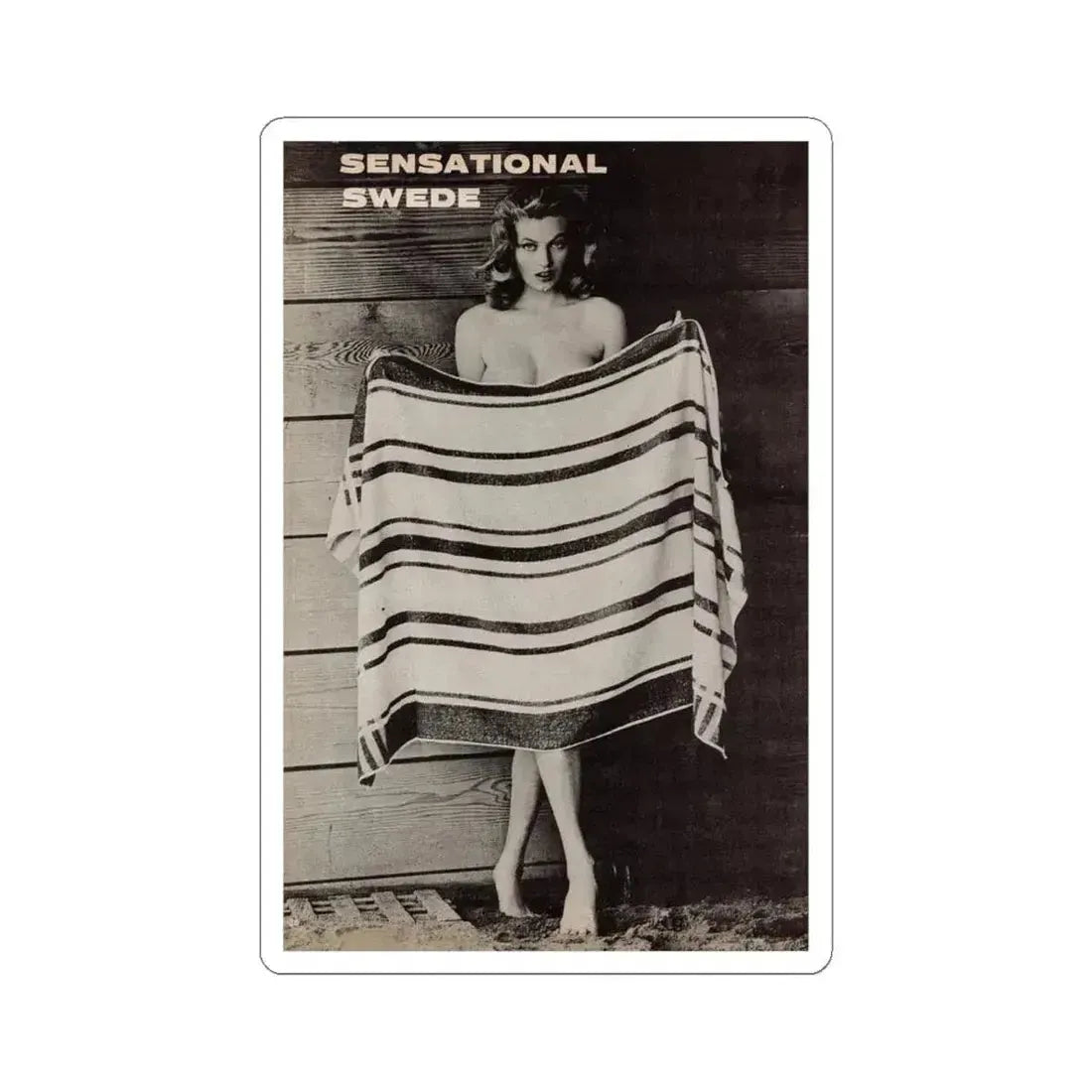 Anita Ekberg #446 - 1 Page, 1 B&W Photo & Headline  from After Hours Vol. 1, No. 4 '57 Mag. (Vintage Female Icon) STICKER Vinyl Kiss-Cut Decal 4 Inch White - The Sticker Space