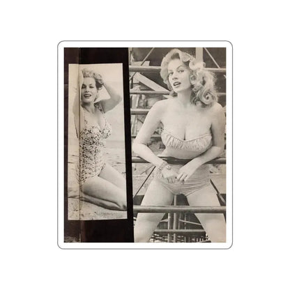 Anita Ekberg #447 - 1 Page, 2 B&W Photos from After Hours Vol. 1, No. 4 '57 Mag. (Vintage Female Icon) STICKER Vinyl Die-Cut Decal White Die-Cut 4 Inch - The Sticker Space